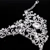 Ny ankomst Luxury Diamond Crystal Bridal Glove handleds fingerlösa bröllop smycken armband för brud pärlor mariage brud1874505