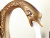 Antieke Swan kraan Volledige koper Vintage Basin Kraan Europese Stijl Swan Water Tap Badkamer Wastafel Kranen Messing Afwerking Deck Mounted