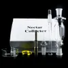 Haute qualité 14mm Joint Mini Nector Collector 2mm d'épaisseur Kits de narguilés noirs ou rouges ou blancs en verre Dab Rigs Titane Nail Tuyaux d'eau Paille avec boîte