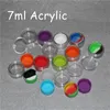 wholesale 7ml acrylic wax containers silicone jar dab wax containers silicone dab jar glass oil containers with the free