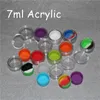 Bouclier acrylique de 7 ml pots en silicone dab conteneurs de cire pot de silicone de cire boîte de rangement antiadhésive dab bho pots d'huile porte-vape