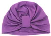 New Bohemain Europe Fashion Infant Baby Hat Kids Knot Cotton Caps Solid Color Biggin Girls Children Skull Cap Hats