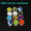 200pcs Acrylic silicon container 5ml 7ml 10ml wax hardshell silicone containers ABS non-stick dab bho oil jars tool storage jar holder