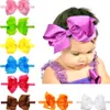 16 cores bebê meninas esticar arco headbands infantil big bow faixa de cabelo bonito acessórios de cabelo 6 polegadas c1743