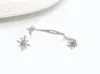 2017 новая мода блестящие Свадебные серьги серебро асимметричная Снежинка уха манжеты личности корейский манжеты бесплатная доставка