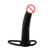 Fantasia 55039039 pênis strapon vibrador preto silicone cinta em dupla penetração anal vibrador produtos sexuais adultos brinquedos sexuais6740551