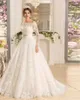 Custom Long Sleeves Lace Appliques A Line Wedding Dresses for Bride Plus Size Bridal Gowns 2024 with Beads Sash Sweep Train Tulle Plus Size Bride Dress