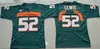 Mens Miami Hurricanes College Football Maglie 26 Sean Taylor 52 Ray Lewis 20 Ed Reed Maglie cucite arancione verde