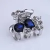 Wholesale Small Mini Size Silver Metal Hair Claw Clips with Crystal Rhinestones Girls Womens Cute Jewelry Clamps Hair Pin Accessories