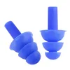 1 par azul espiral sólido conveniente silicone plugues de orelha com casos anti barulho roncando tampões de ouvido confortáveis ​​para o sono redução de ruído