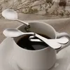 Nouveau Style cuillère courbée créative cuillère suspendue droite en acier inoxydable Dessert café cuillères à remuer café thé outils wen48042649843