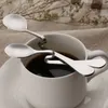 New Style Bent Spoon Creative Straight Hanging Spoon Stainless Steel Dessert Coffee Stirring Spoons Coffee & Tea Tools wen4804