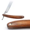 Straight Edge Razor Steel Folding Shaving Wood Handle Knife Barber Beard New5706996