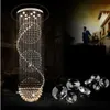 Lustres de Cristal LED Luzes escadas penduradas luz da lâmpada Decoração de iluminação interior com D70CM H200CM lustre luminárias