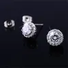 New Arrival Best Friends 18K White Gold Plated Earings Big Diamond Earrings for Women White Zircon Earrings