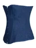 Sexy corsetto Demin blu con perizoma in pizzo Intimo donna Lingerie Plus Size Overbust Jean Bustier C8204