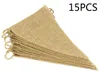 15pcs Flag Burlap Banner, DIY Decoration for Wedding, Baby Shower and Party