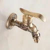 Brass Carved Washing Machine Faucets Antique Single Holder Laundry Faucet Vintage Bathroom Brass Wall Tap Wall Mounted