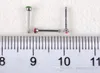 60 개/상자 포장 유럽 1.8mm 316L 의료 티타늄 스틸 다이아몬드 가짜 코 스터드 코 링 바디 피어 싱 쥬얼리 도매