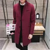 Mäns Trench Coats Partihandel-5XL Plus Storlek Män Coat 2021 Höst Winter Fashion Slim Fit Mandarin Collar Mid-Long Jacket Mäns Brand