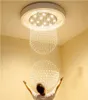 Goutte de pluie moderne a mené des appareils d'éclairage pendants d'escalier de lumière de lustre en cristal pour la décoration à la maison de villa d'hôtel