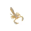 Pendentif Scorpion en acier inoxydable glacé, couleur or, strass glacé, Animal, collier, mode Hip hop, bijoux 320h