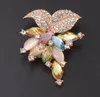 10pcs / lot MIX STYLE COLORS Moda Crystal Jewelry Broches Pins para el regalo de artesanía BR02