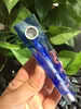 1pcs 114mm Free Shipping Blue Smelt Quartz Smoking Pipe Melting crystal stone Cigarette holder for tobacco