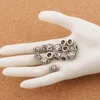 Tube en alliage trèfle rond en métal Big Hole Perles en vrac 122pcs lot 9x9x9 mm Bracelets européens en argent antique bricolage L1392242D