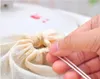 Großhandel tragbare 100pc 8x10 cm Baumwoll Muslin wiederverwendbare Kordelstringbeutel, die Bad Seifen Kräuter Filter Teebeutel verpacken