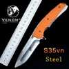 High quality!tactical folding knife 59HRC S35VN Blade G10 handle fast open outdoor utility camping survival knife bearing knives EDC tool