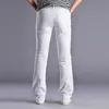 Hela män New White Designers Flare Jeans Byxor Mode Casual Herr Breda ben Herr Sträckt Slim Denim Byxor176E