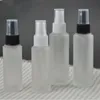30g 50g bouteille ronde givrée vide, récipients en verre cosmétiques réutilisables avec pompe de pulvérisation en verre livraison gratuite F2017198