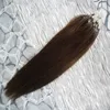 Brasilianska Virgin Hair Micro Loop Human Hair Extensions 100g # 6 Medium Brown 100g / pc