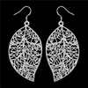 Brand new Hanging leaves sterling silver plate earring fit women plated wedding 925 silver charms earrings EE128222G