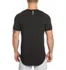 Projektant Gym Ubrania fitness T Shirt Mens Fashion Wydłużenie Hip Hop Summer T-shirt z krótkim rękawem Bawełny kulturystyka