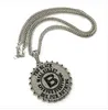 Gear Round Card Big B Подвесное ожерелье звезды моды хип -хоп рок DJ Bar Accessories Gold Chain Men Jewelry