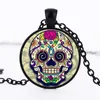 Charms Glass Dome Skull Statement Necklace Jewelry Sugar Skull Chain Choker WomenMen Handmade Necklaces Pendants Christmas Gift9389078