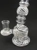 Hookahs Den senaste vita randbongarna Mini Glass Oil Rig Catcher med vattenfilter och perkolatordesign 14mm Glass Bowl
