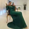 Szmaragd z długim rękawem Open Back Evening Suknie 2017 Sweep Pociąg Prom Dress Saudi Arabia Dubai Kobiety Formalna sukienka imprezowa