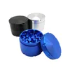 the light blue black silver smooth and durable 4 layers 63mm Aluminum Alloy Metal Herbal Tobacco grinder for smoking