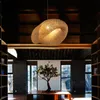 Doğal Otel restoranında kuzey aydınlatma asılı bicorn willlustr bambu kolye lamba ahşap süspansiyon ışık post modern tasarım