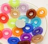 Wholesale-100Pcs in One Pack Elastic Rainbow Colorful Telephone Wire Cord Hair Band Ties Band Rope Bobbles E715