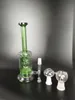 20 cm grüne 6-Loch-Filterglas-Shisha, Glaspfeife, Glaspfeife 5 cm Durchmesser, 5 mm dick, Gelenkgröße: 14 mm