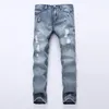 Free ship Light blue Men's Jeans crested white tattoo straight JM004 fashion Men Jean