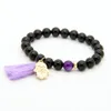 Mix Colors Wholesale 10pcs/lot 8mm Good Quality Blue, Purple, Pink Bandard Agate Stone Beads Energy Elastic Bracelets