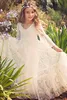 2020 New Fancy A-line Lace Flower Girl Dresses Cheap Country Style Little Girls Gowns V Neck 3/4 Sleeves For 2-12 Years MC0668