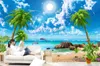 HD Vackra tapeter Sea Coconut Beach Landscape 3D Bakgrundsbilder för vardagsrum SOFA TV Backdrop7113563