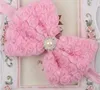 Meninas do bebê Macio Chiffon Rose Flor Big Bow Strass Headband atacado YH413