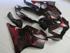 Kit carenatura personalizzato gratuito per Honda CBR600 f4I 04 05 06 07 set carene nere fiamme rosse CBR600F4I 2004-2007 OT14